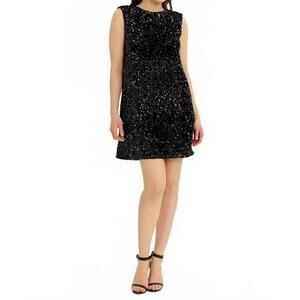 NEW IDEM DITTO reya sequin velvet dress in black